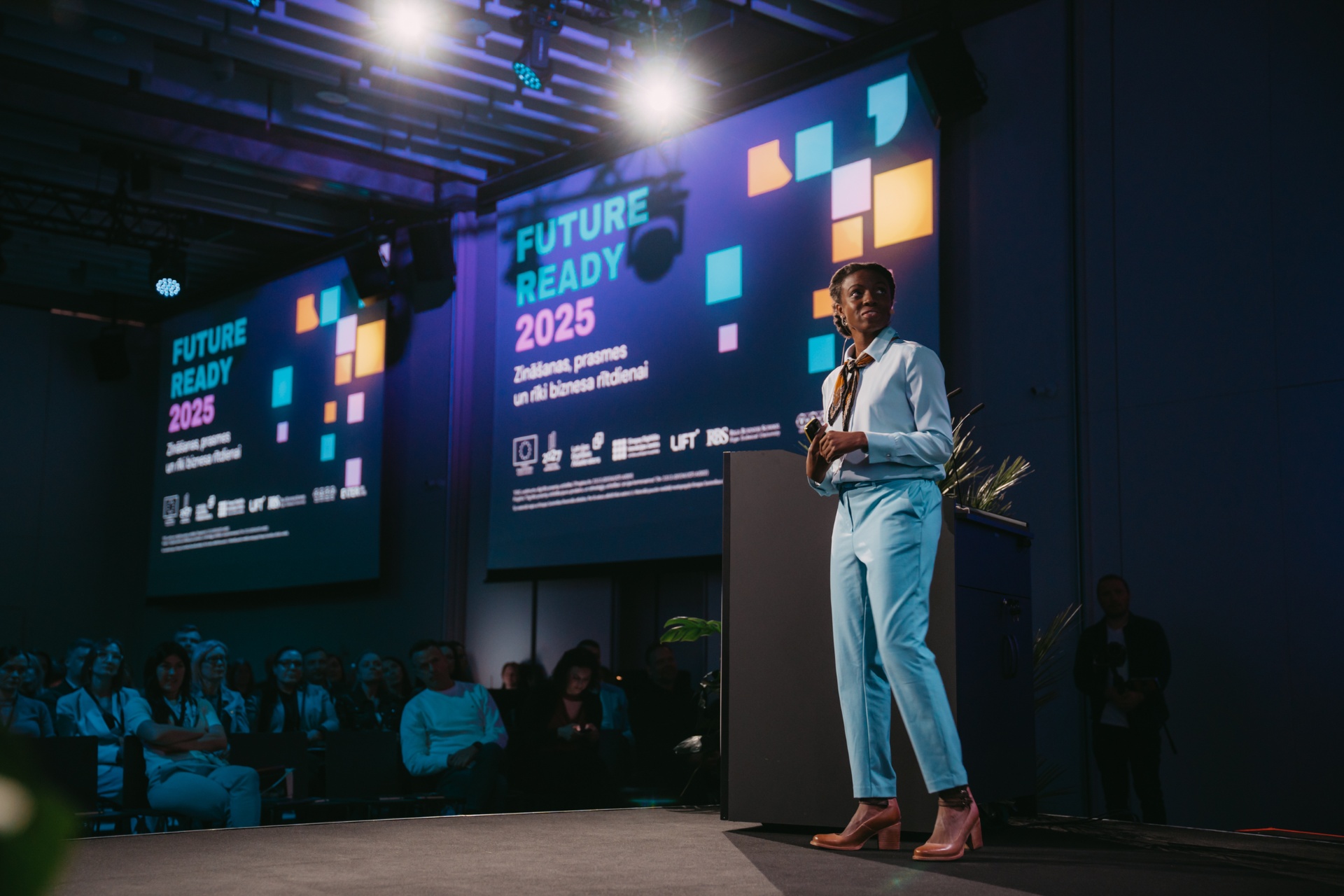 Speaker on stage at AI Connect